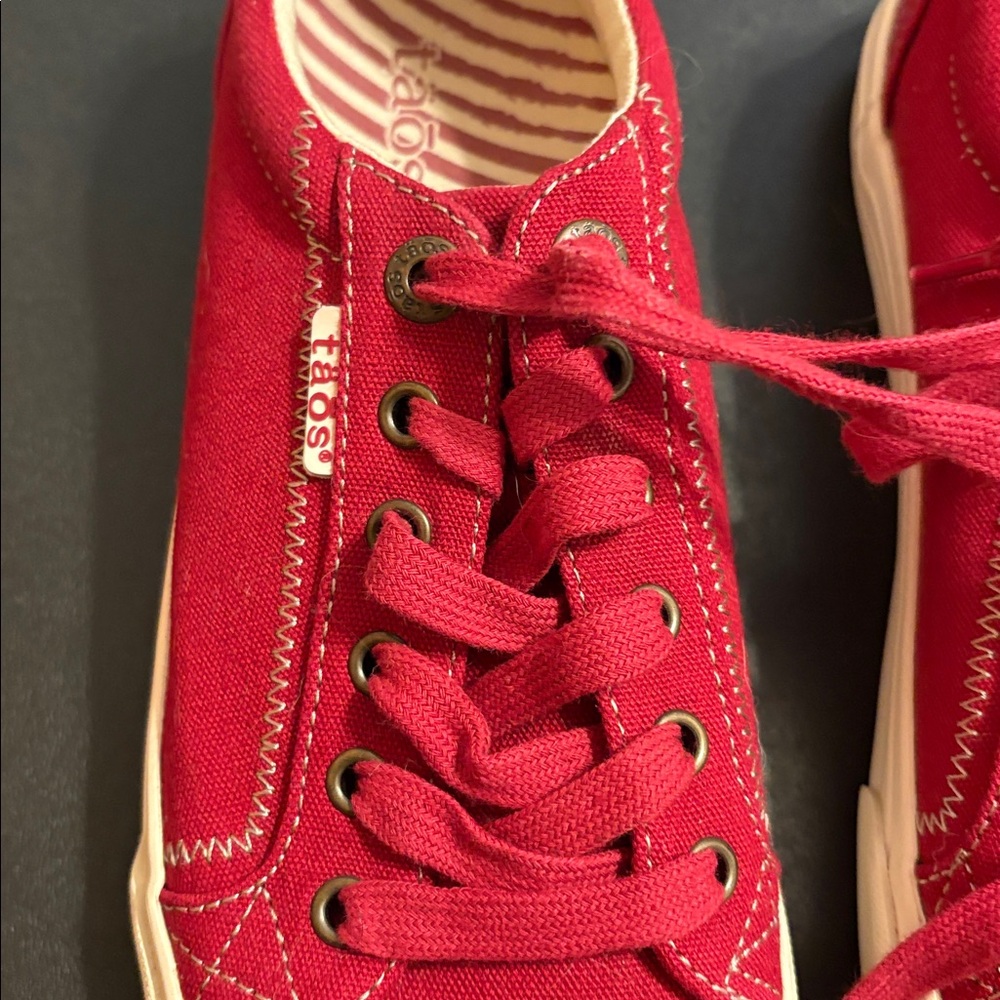 Taos Red Canvas Sneakers - Picture 9 of 11